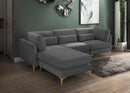 Julia Grey Velvet Modular Sectional (4 Boxes)