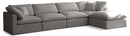 Plush Grey Velvet Standard Cloud Modular Sectional