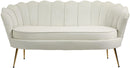 Gardenia Cream Velvet Loveseat