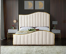 Jolie Cream Velvet King Bed (3 Boxes)