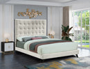 Elly Cream Velvet Queen Bed