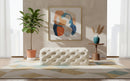 Casey Cream Velvet Ottoman/Bench