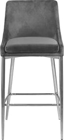 Karina Grey Velvet Stool