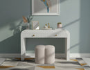 Clover Cream Velvet Ottoman
