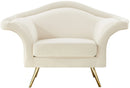 Lips Cream Velvet Chair