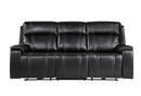 U8880 Black Leather Power Reclining Sofa