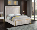 Dolce Cream Velvet Queen Bed (3 Boxes)