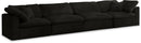 Cozy Black Velvet Cloud Modular Sofa