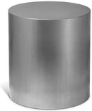 Cylinder Brushed Chrome End Table