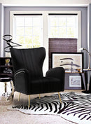 Opera Black Velvet Accent Chair