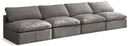 Plush Grey Velvet Standard Cloud Modular Sofa