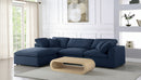 Serene Navy Linen Fabric Deluxe Cloud Modular Sectional