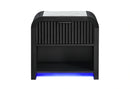 Beckett Wht/Blk Nightstand W/LED & Speaker