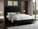 Cruz Black Velvet King Bed
