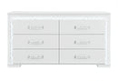 Naomi Silver Marble Dresser with LED