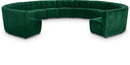 Limitless Green Velvet 13pc. Modular Sectional