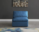 Plush Navy Velvet Standard Cloud Modular Armless Chair