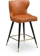 Hendrix Cognac Faux Leather Counter/Bar Stool