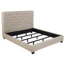 Chloe Tufted Upholstered Eastern King Bed Oatmeal - NY Furniture Direct (NY)