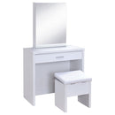 Harvey 2-piece Vanity Set with Lift-Top Stool White - NY Furniture Direct (NY)
