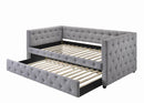 Mockern Tufted Upholstered Daybed with Trundle Grey - NY Furniture Direct (NY)