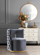Theo Grey Velvet Accent Chair
