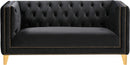 Michelle Black Velvet Loveseat