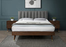 Vance Grey Linen Fabric King Bed (3 Boxes)