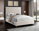 Cruz Cream Velvet King Bed