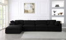 Serene Black Linen Fabric Deluxe Cloud Modular Sectional