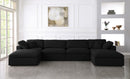Serene Black Linen Fabric Deluxe Cloud Modular Sectional