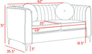 Isabelle Navy Velvet Loveseat