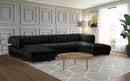 Gwen Black Velvet 3pc. Sectional (3 Boxes)