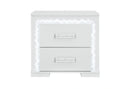 Naomi Silver Marble Nightstand with LED