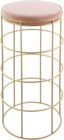 Rebar Pink Velvet Bar Stool