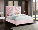 Eclipse Pink Velvet King Bed