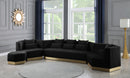 Marquis Black Velvet Ottoman