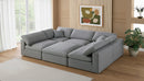 Serene Grey Linen Fabric Deluxe Cloud Modular Sectional