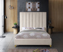 Via Cream Velvet King Bed