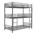 Maynard Metal Triple Twin Bunk Bed Gunmetal - NY Furniture Direct (NY)