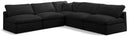 Plush Black Velvet Standard Cloud Modular Sectional