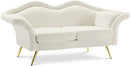 Lips Cream Velvet Loveseat
