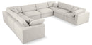 Serene Cream Linen Fabric Deluxe Cloud Modular Sectional