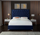 Eclipse Navy Velvet Full Bed