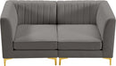 Alina Grey Velvet Modular Sofa