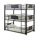 Rogen Twin Triple Bunk Bed Dark Bronze - NY Furniture Direct (NY)