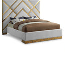 Vector White Faux Leather King Bed