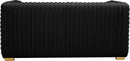 Ravish Black Velvet Loveseat