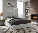 Milan White Faux Leather King Bed