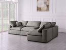 Plush Grey Velvet Standard Cloud Modular Sectional
